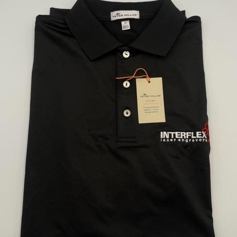 Peter millar golf polo black size medium. New with tags. Company logo on chest